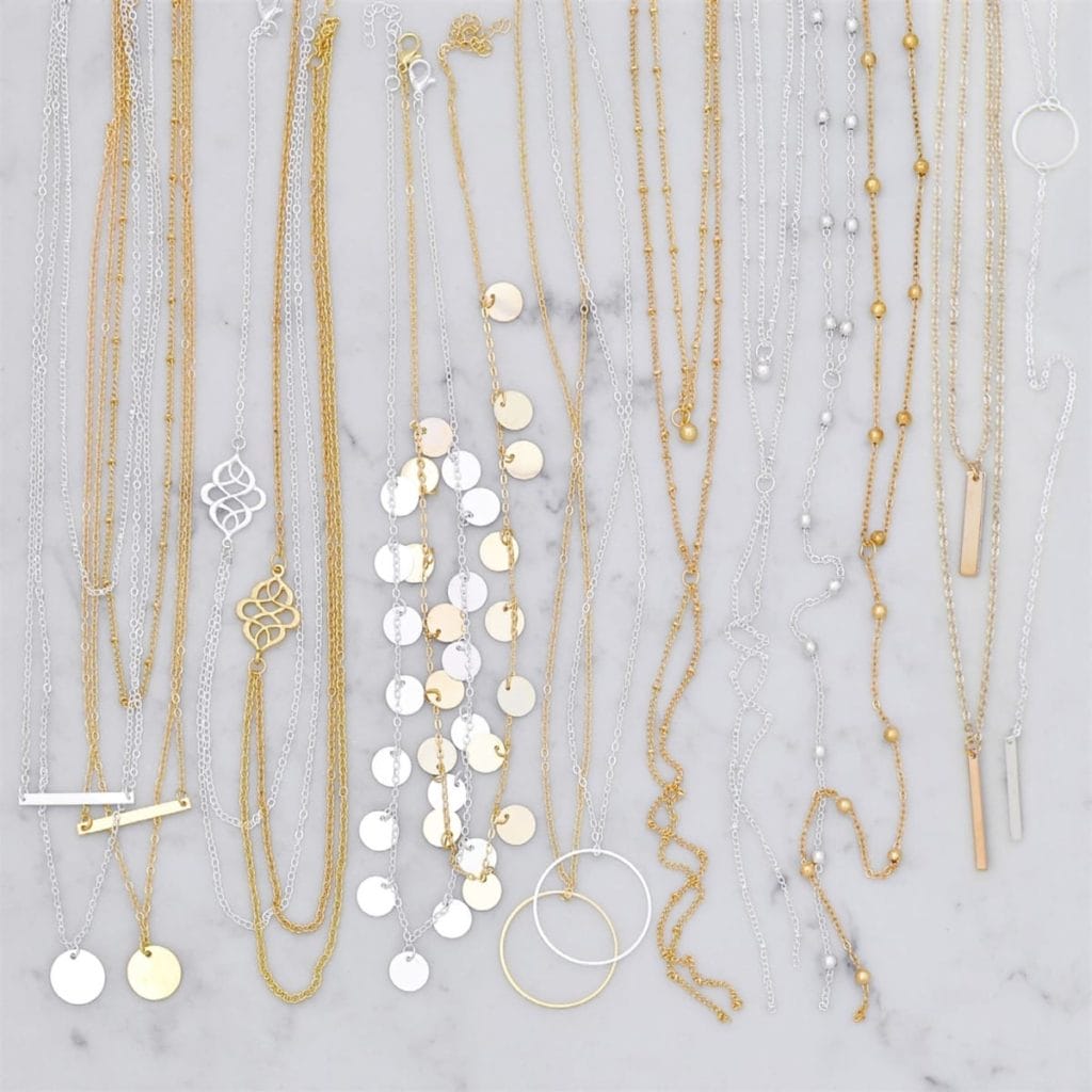 Gold and silver dainty necklaces 