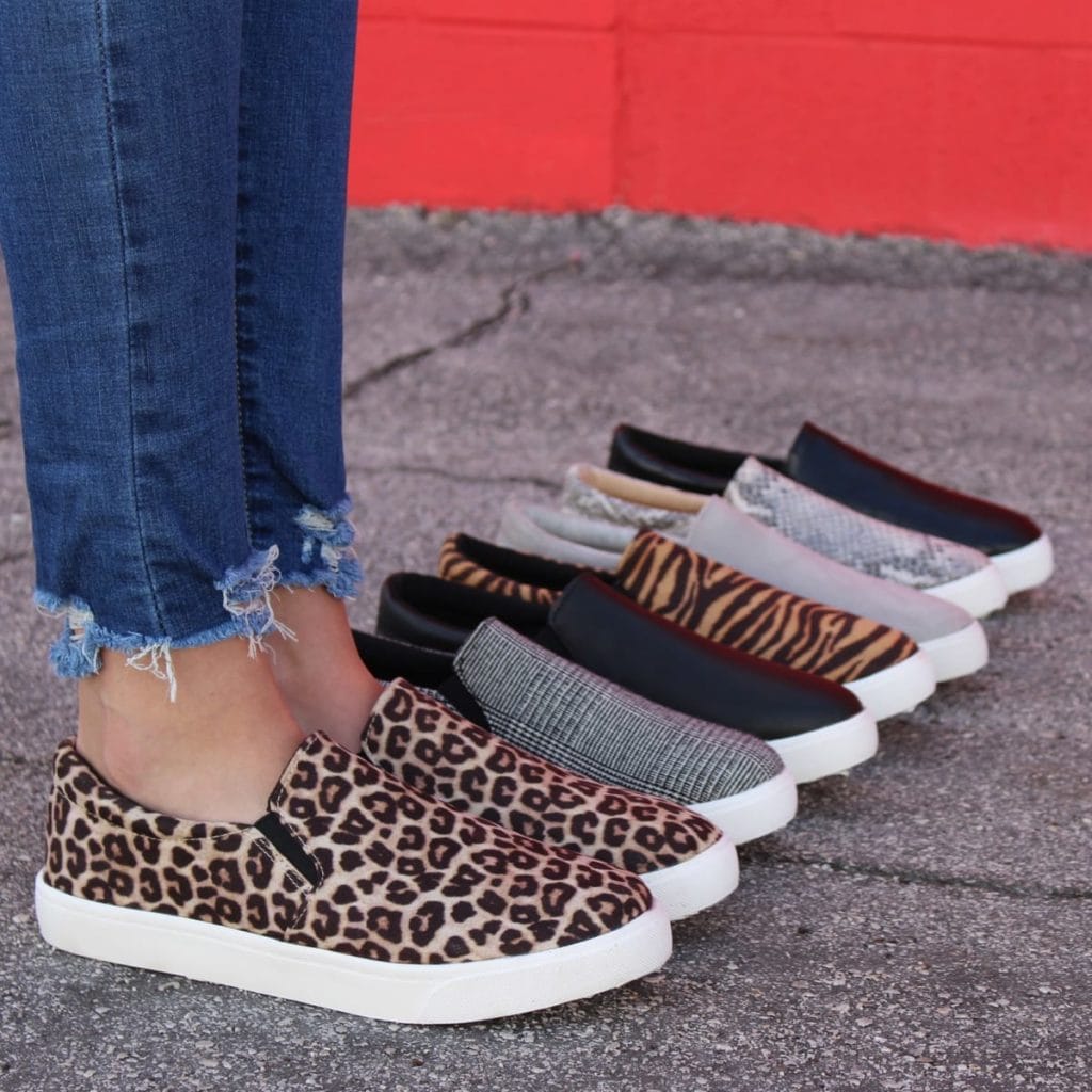 Slip on sneakers in 9 different color options.