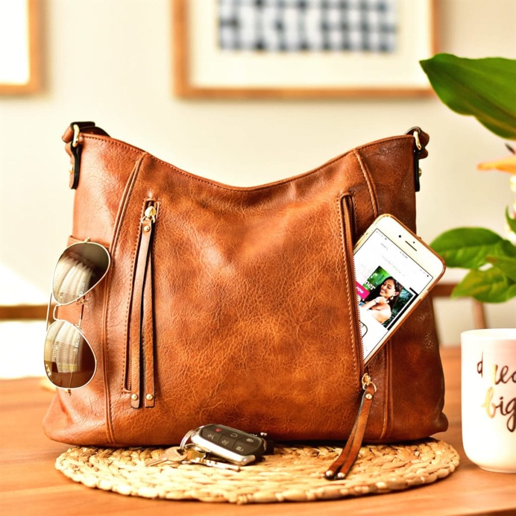 Brown Vegan Leather tote bag