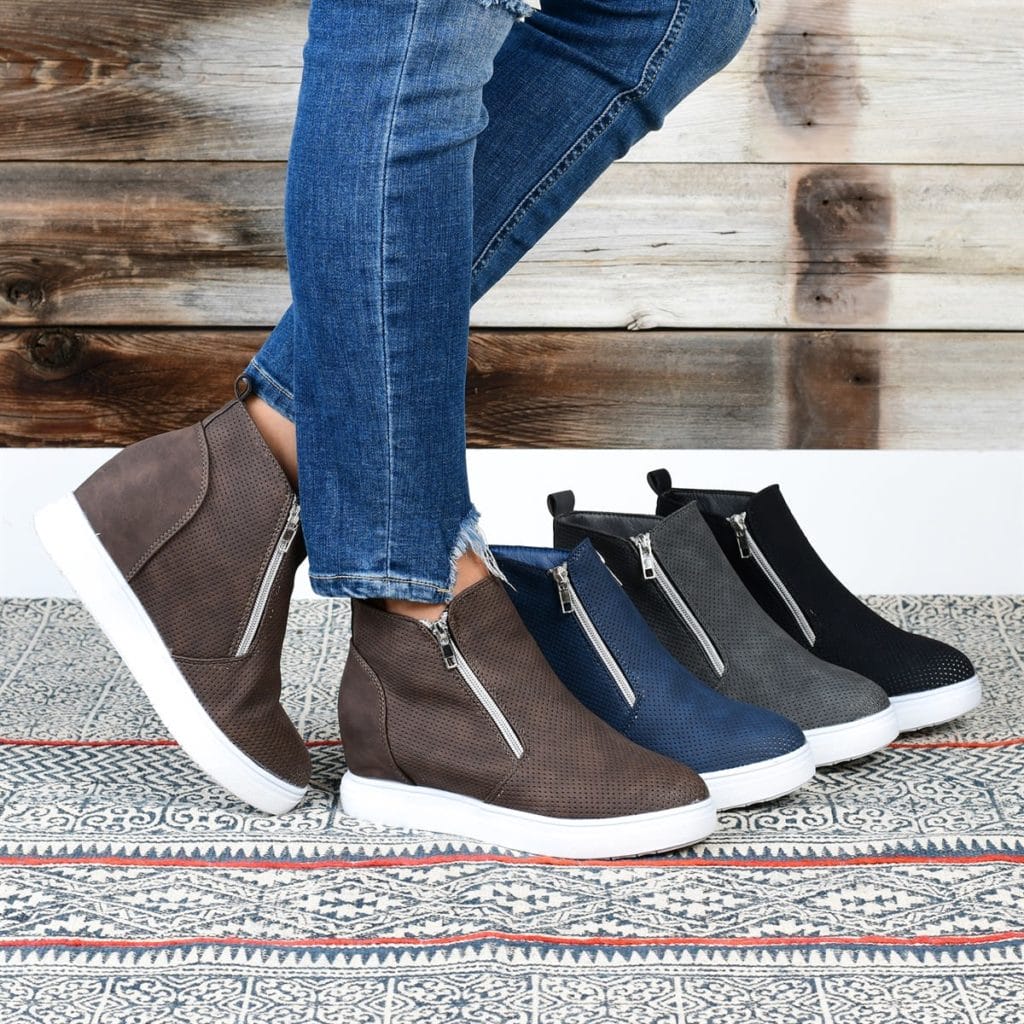 Stylish High Top Wedge sneakers in multiple colors