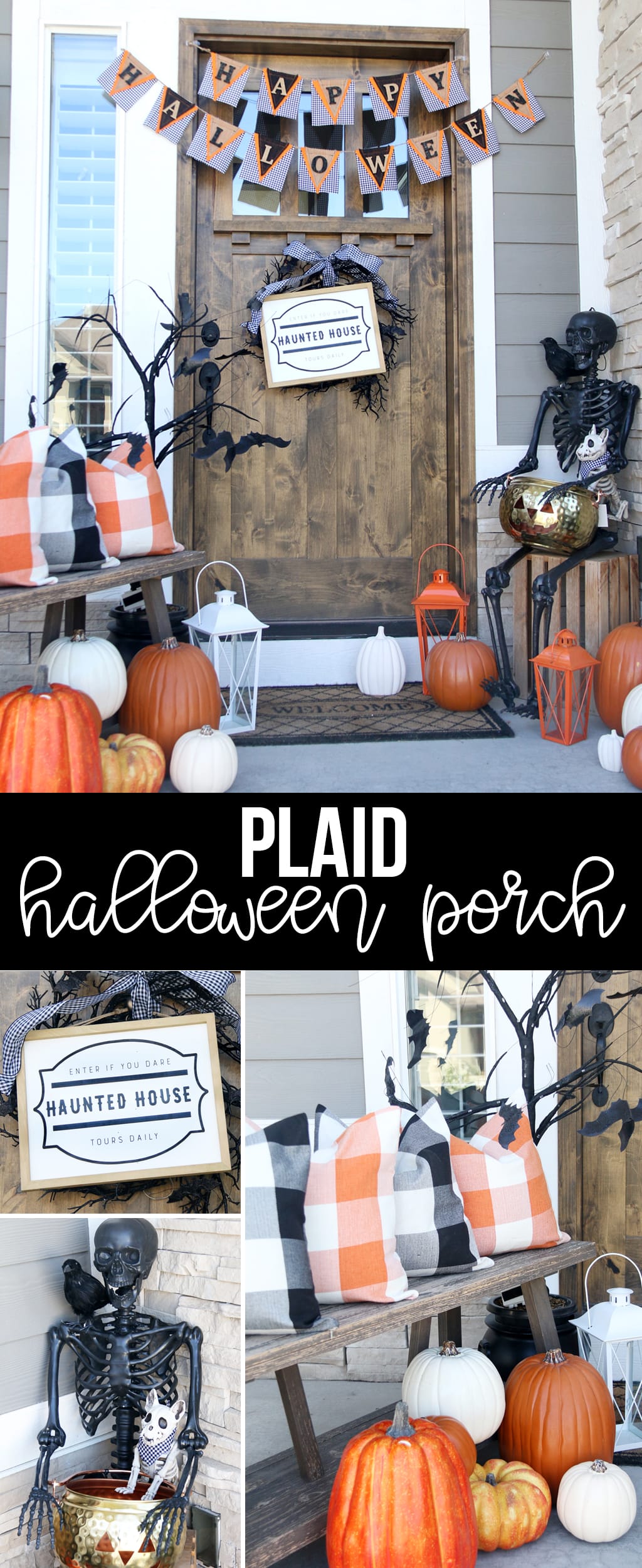Cute Plaid Halloween Porch