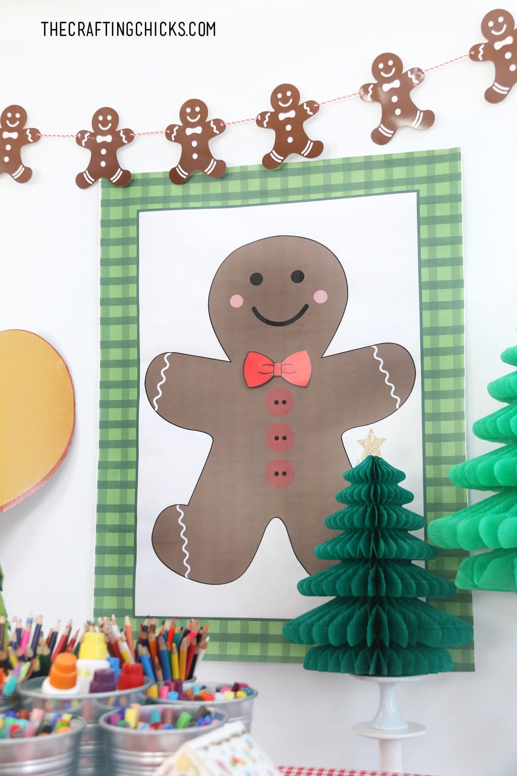 Pin the Bow Tie on the Gingerbread Man Printable game