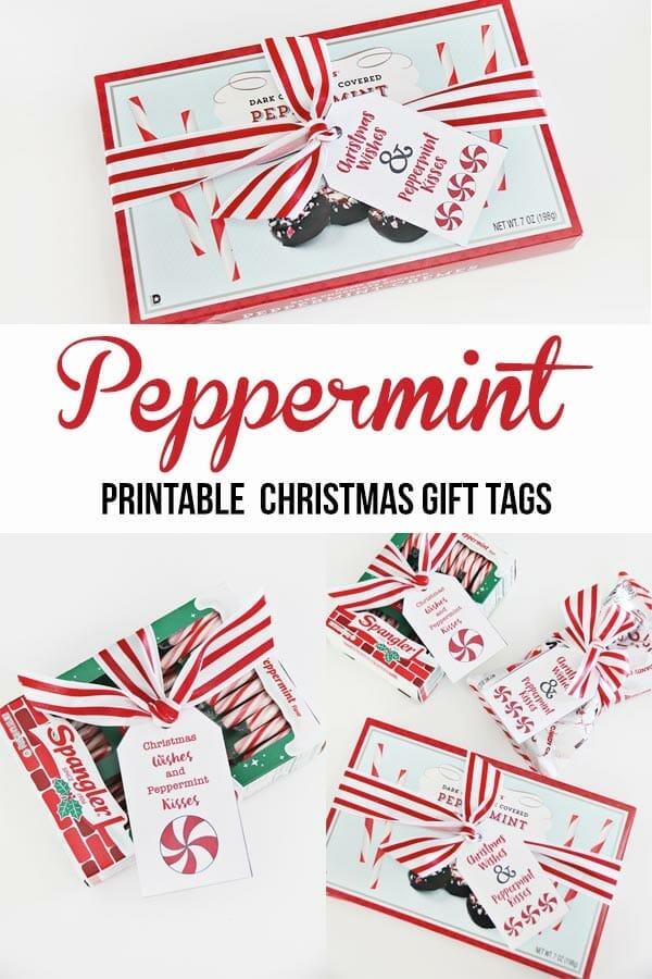 peppermint christmas gift tags