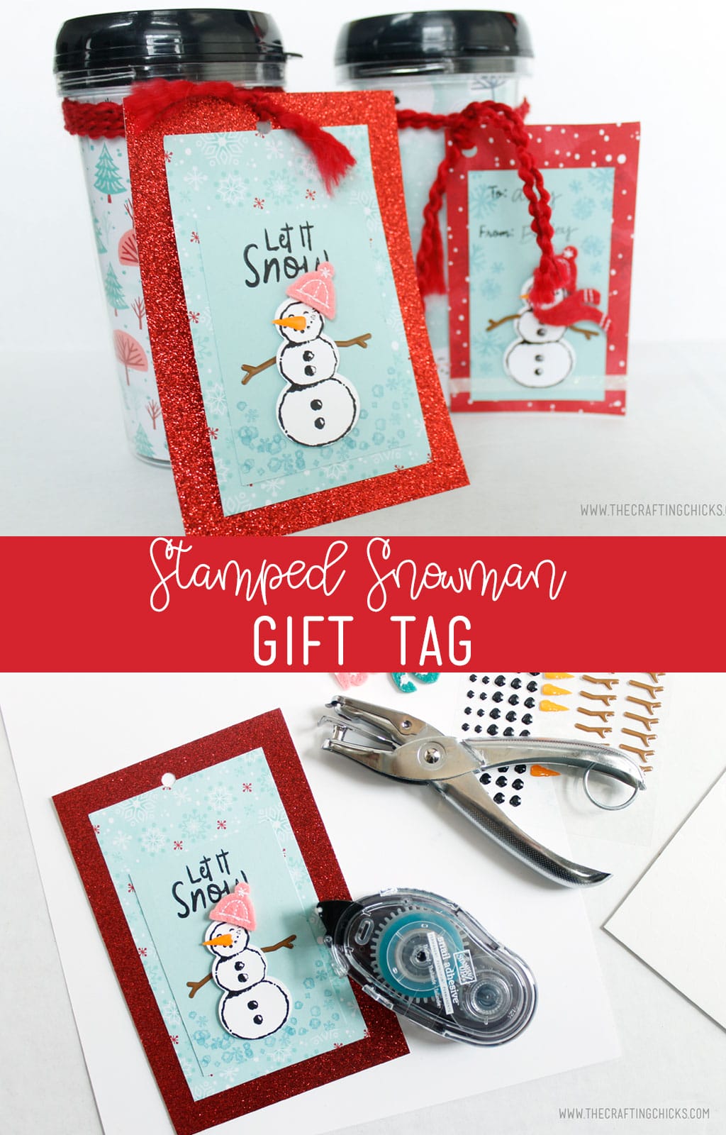 Give your gifts some extra flair with an adorable Stamped Snowman Gift Tag. The perfect way to add creativity to your gifts. #gifttags #snowmangifttag #stamping