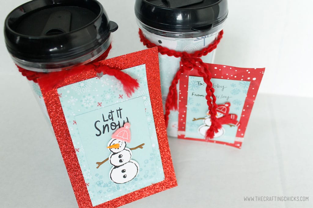 Stamped Snowman Gift tag on DIY Mug