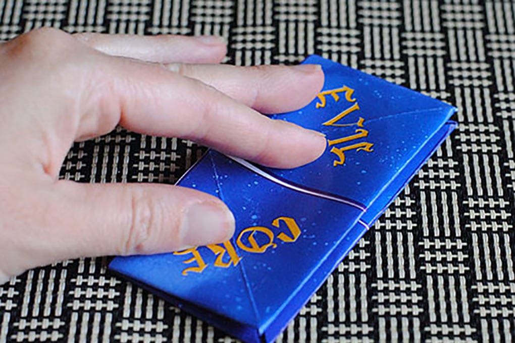 Descendants fortune teller printable folded in half to make a fortune teller.