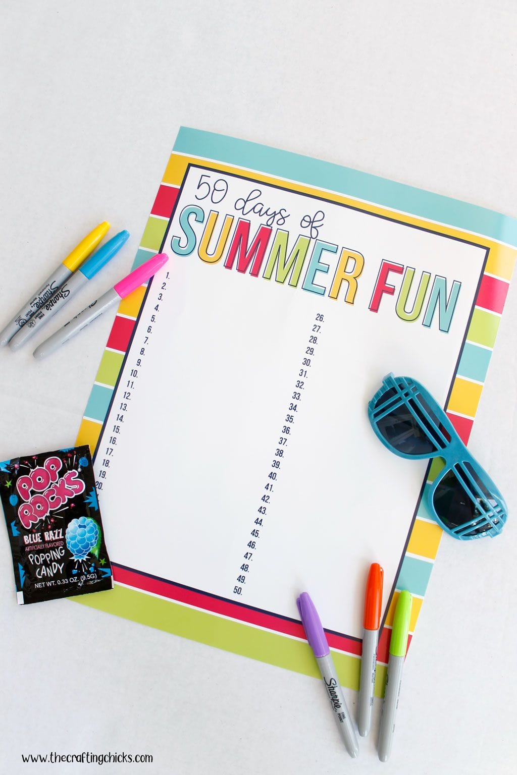 Blank 50 Days of Summer fun Chart