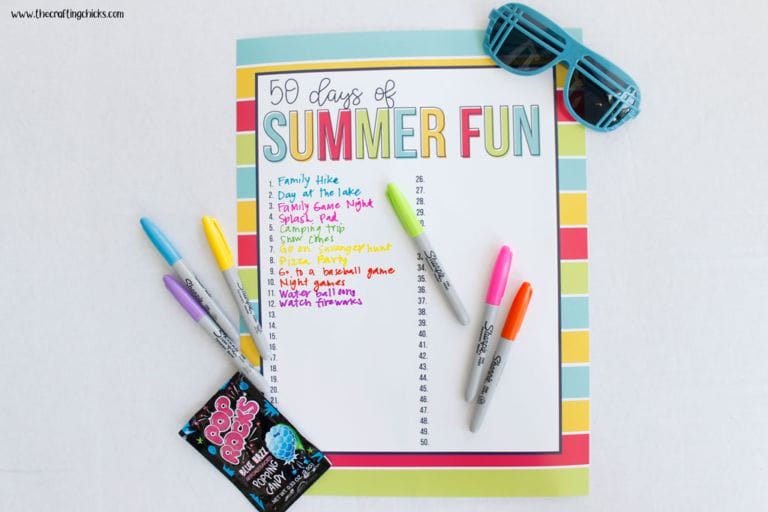 50 Days of Summer Fun For Kids: Summer Fun Chart