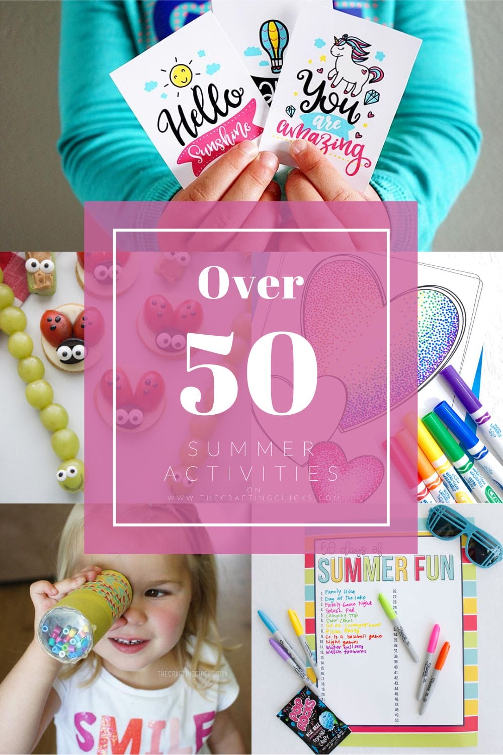 Collage for Over 50 Summer Activities