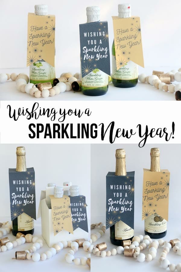 sparkling new year gift tag