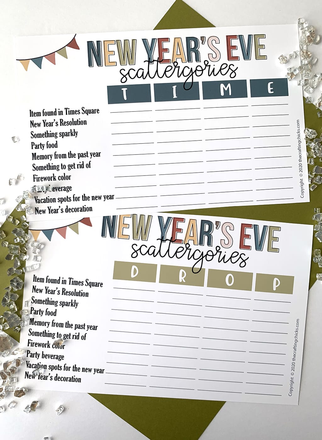 New Year's Eve Scattergories