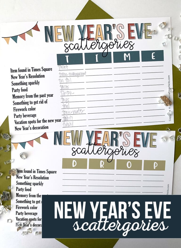 New Year’s Eve Scattergories Printable Game