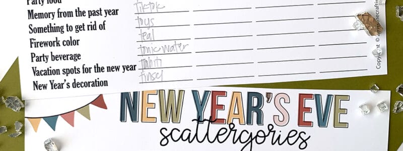 New Years Eve Scattergories Printable Game