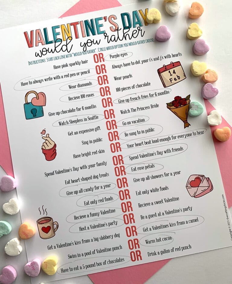Valentine’s Day Would You Rather Printable