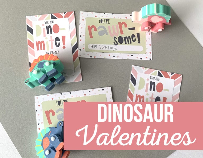 Dinosaur Printable Valentines