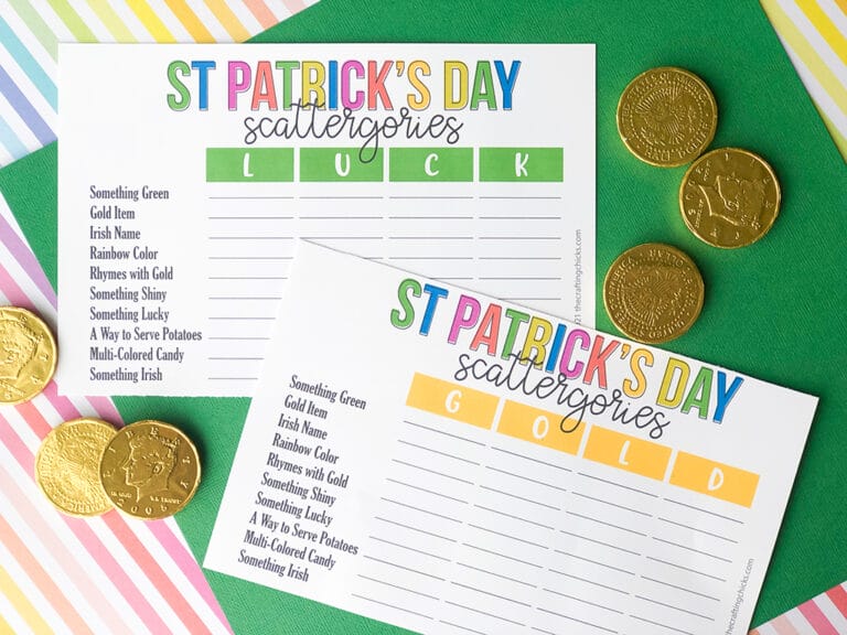 St. Patrick’s Day Scattergories Printable Game