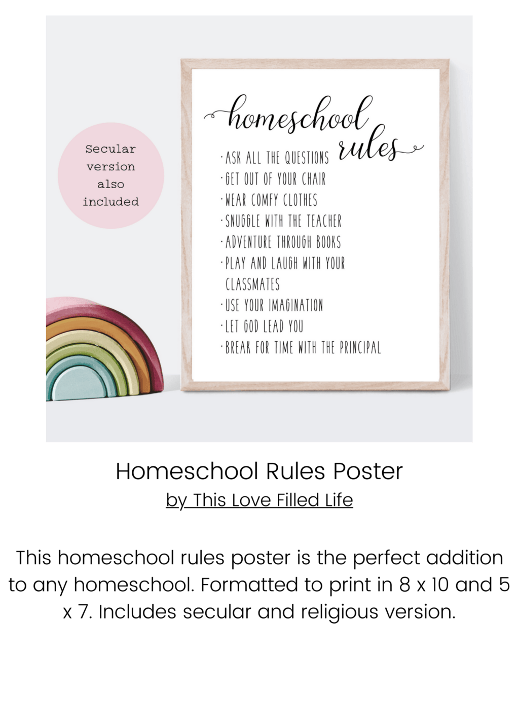 Homeschool Rules Poster Info