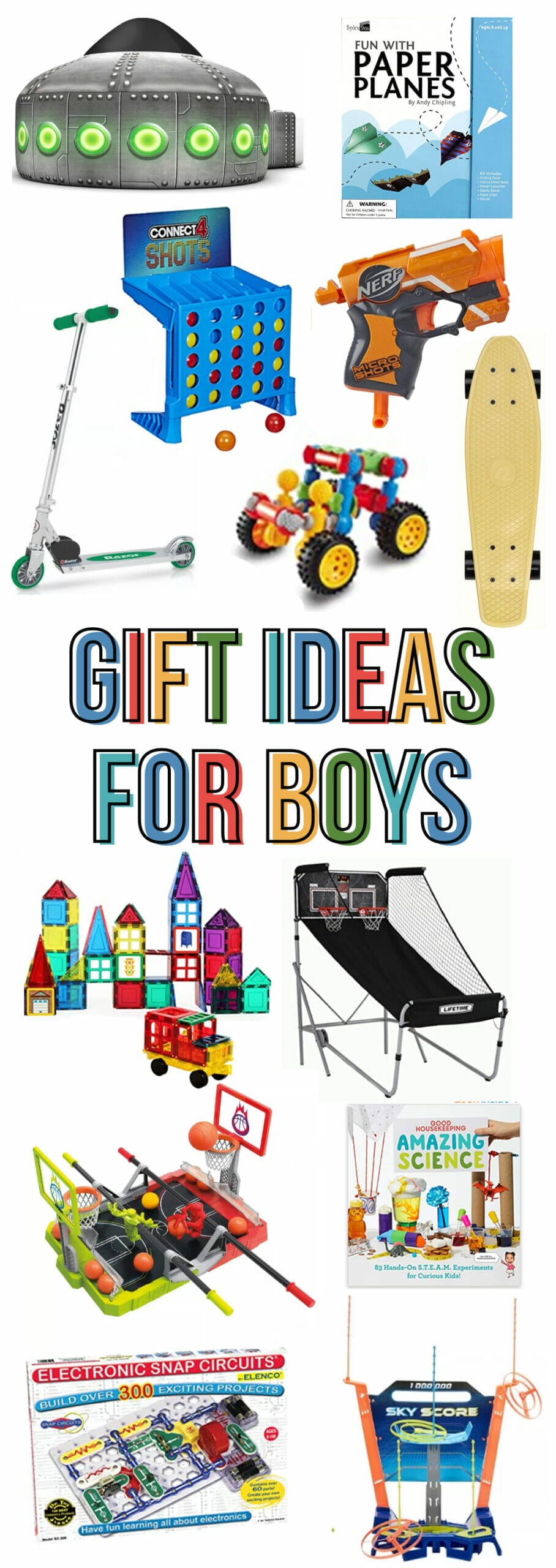 Gift Ideas for Boys on a white background