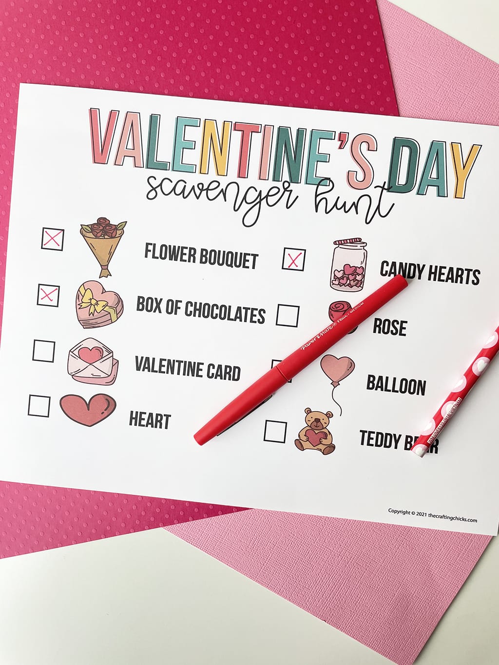 Valentine's Day Scavenger Hunt - The Crafting Chicks